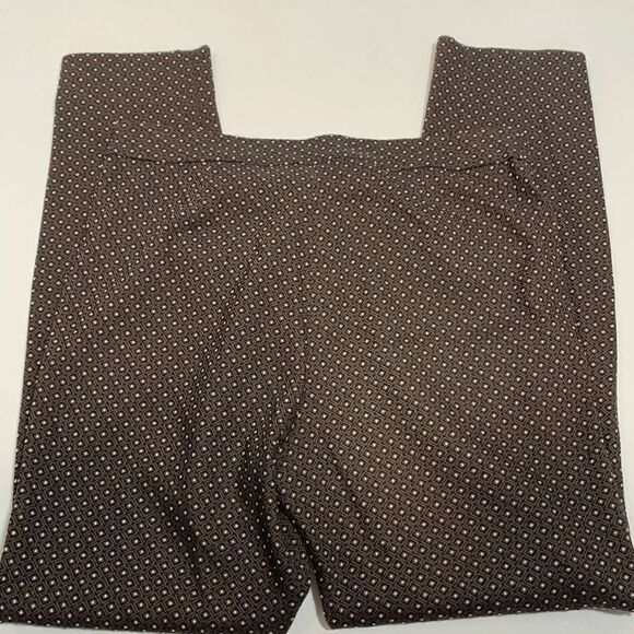 Zozo Womens Casual Pants Geometric Slit Hem Brown Size 8 - Picture 5 of 9
